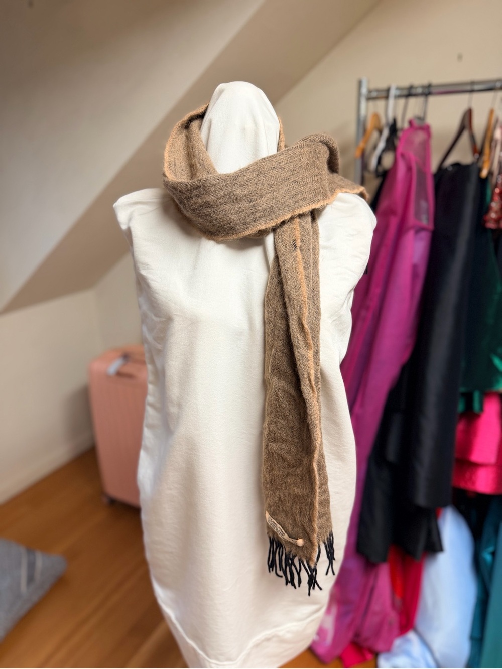Brown 100% Camel Hair Scarf